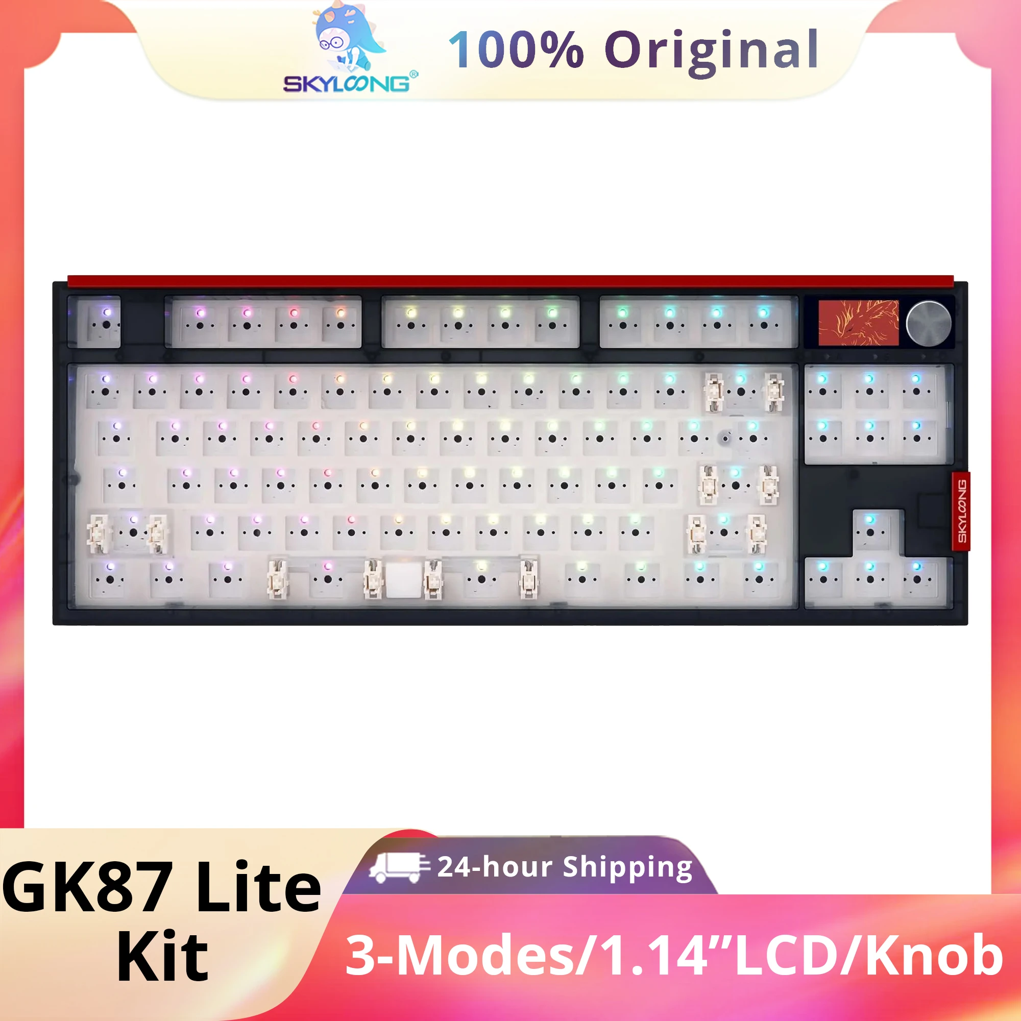 SKYLOONG GK87Pro Lite Комплект клавиатуры 3-режимное подключение 1 14-дюймовый ЖК-дисплей