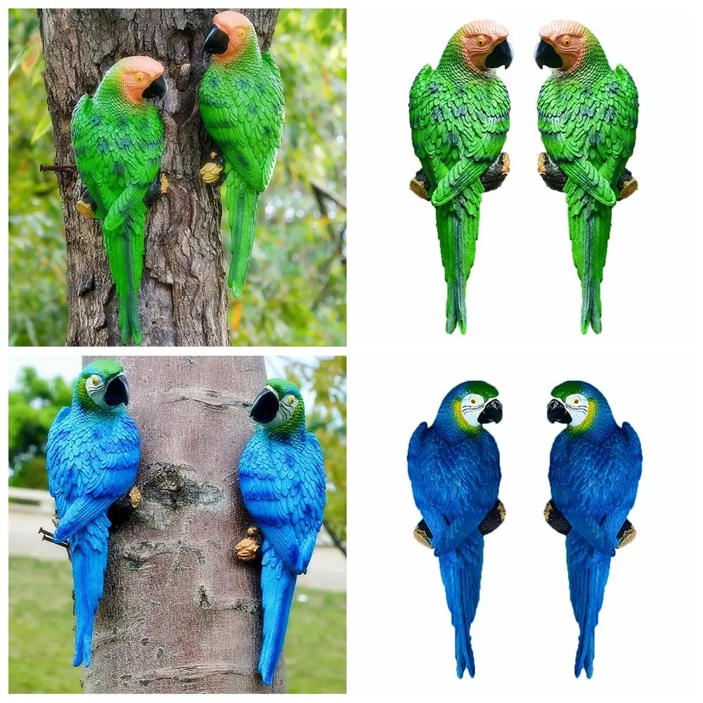 

Gift Garden Decoration Outdoor Indoor Tree Ornament Animal Sculpture Lifelike Parrot Statue Bird Figurines Wall Mounted