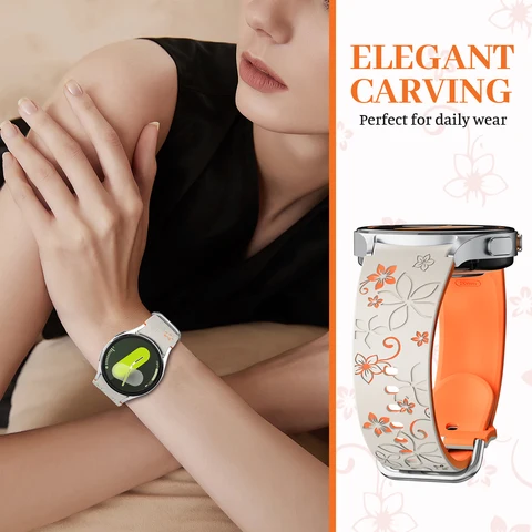 Силиконовый ремешок CRESTED для Samsung Galaxy Watch 7 FE/6 4 Classic/5 Pro 45