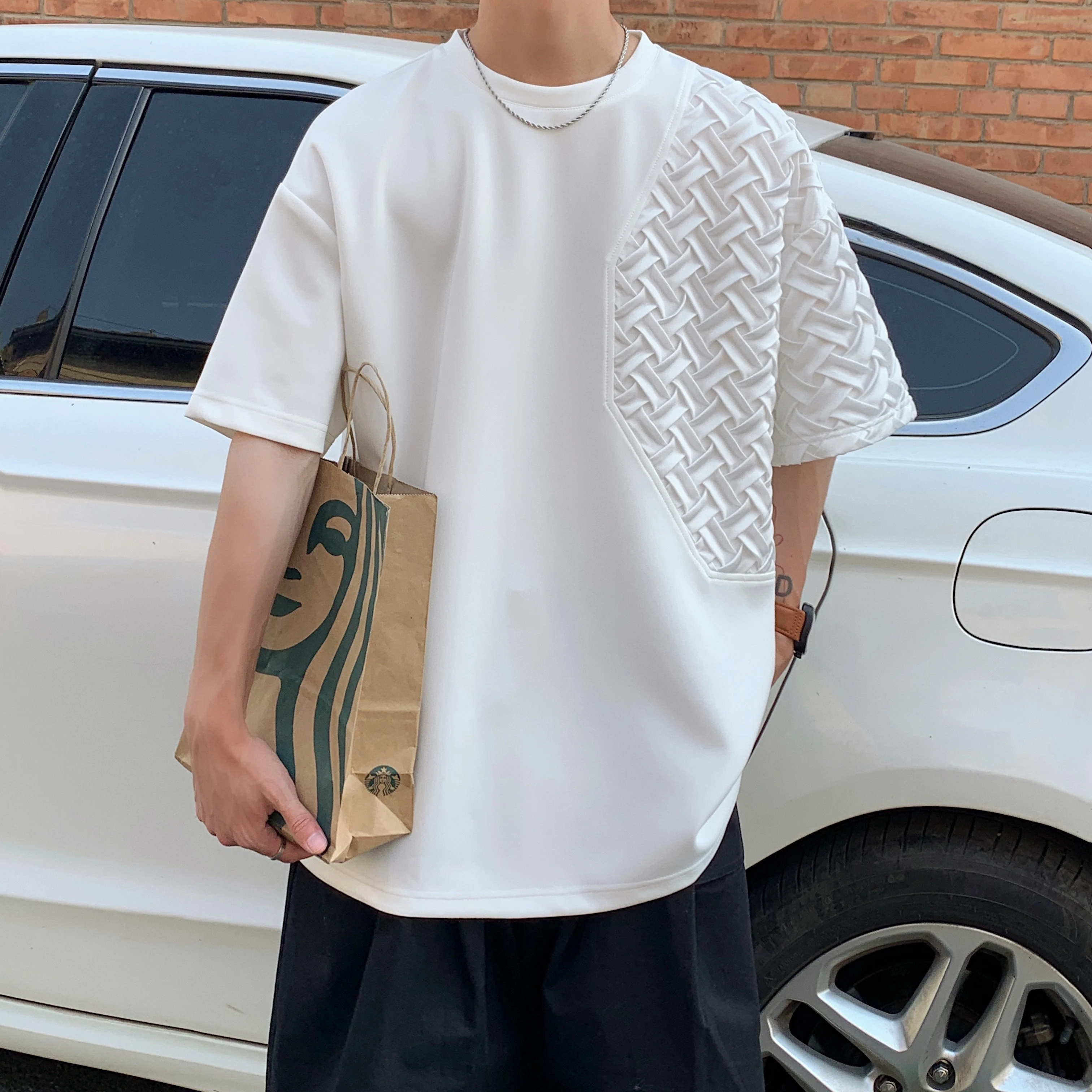 

Funny Patchwork Short Sleeve T-Shirts Men 2022 Summer Chic Casual O-Neck Tee Tops Male Fashion Streetwear Plus Size 2XL-M
