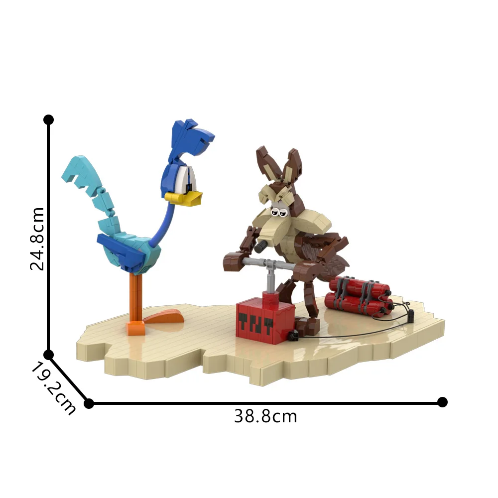 Фото MOC-214247 Roadrunner and Wile E Coyote, строительные блоки, игрушка, детский подарок на день рождения №4