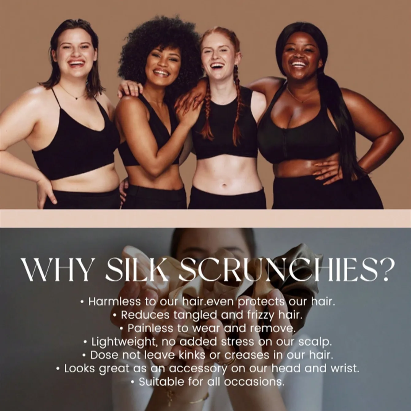 Шелковые резинки для волос Yanrong 6 шт.