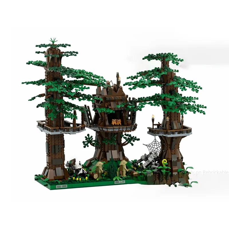 Фото Модульный конструктор Star Movie Model Moc: Деревня Эуоков, технологичные блоки, рождественский подарок, игрушка для самостоятельной сборки №2
