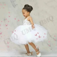 cute ball gown toddler birthday flower girl dress v neck appliquesteen wedding party dresses fashion show first communion