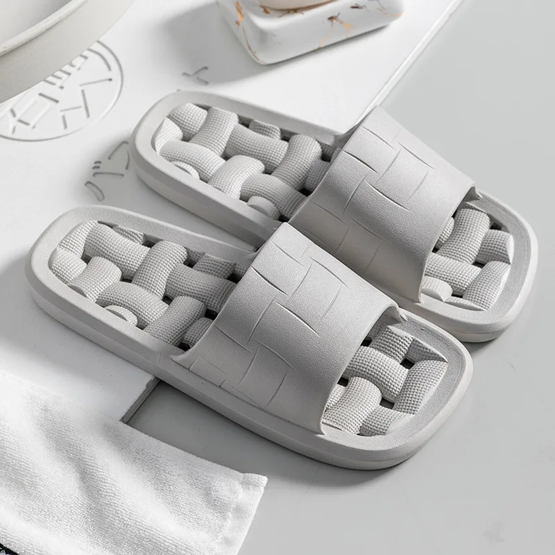 Мужские летние шлепанцы для душа сланцы Эва Нескользящие однотонные утечка воды