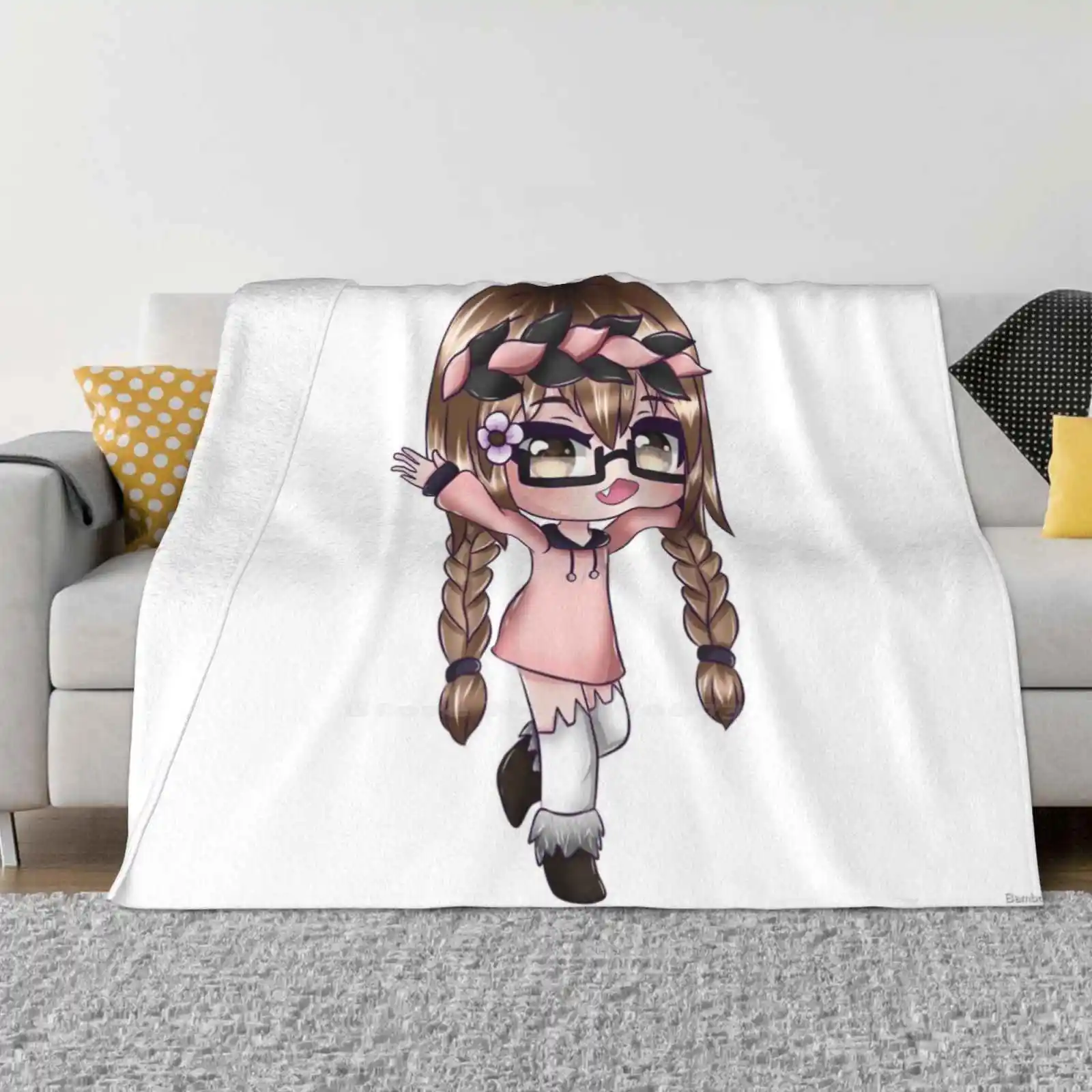 

Cute Anime Girl-Gacha Edit Best Selling Room Household Flannel Blanket Gachaedit Gacha Cuteanimegirl Cute Anime
