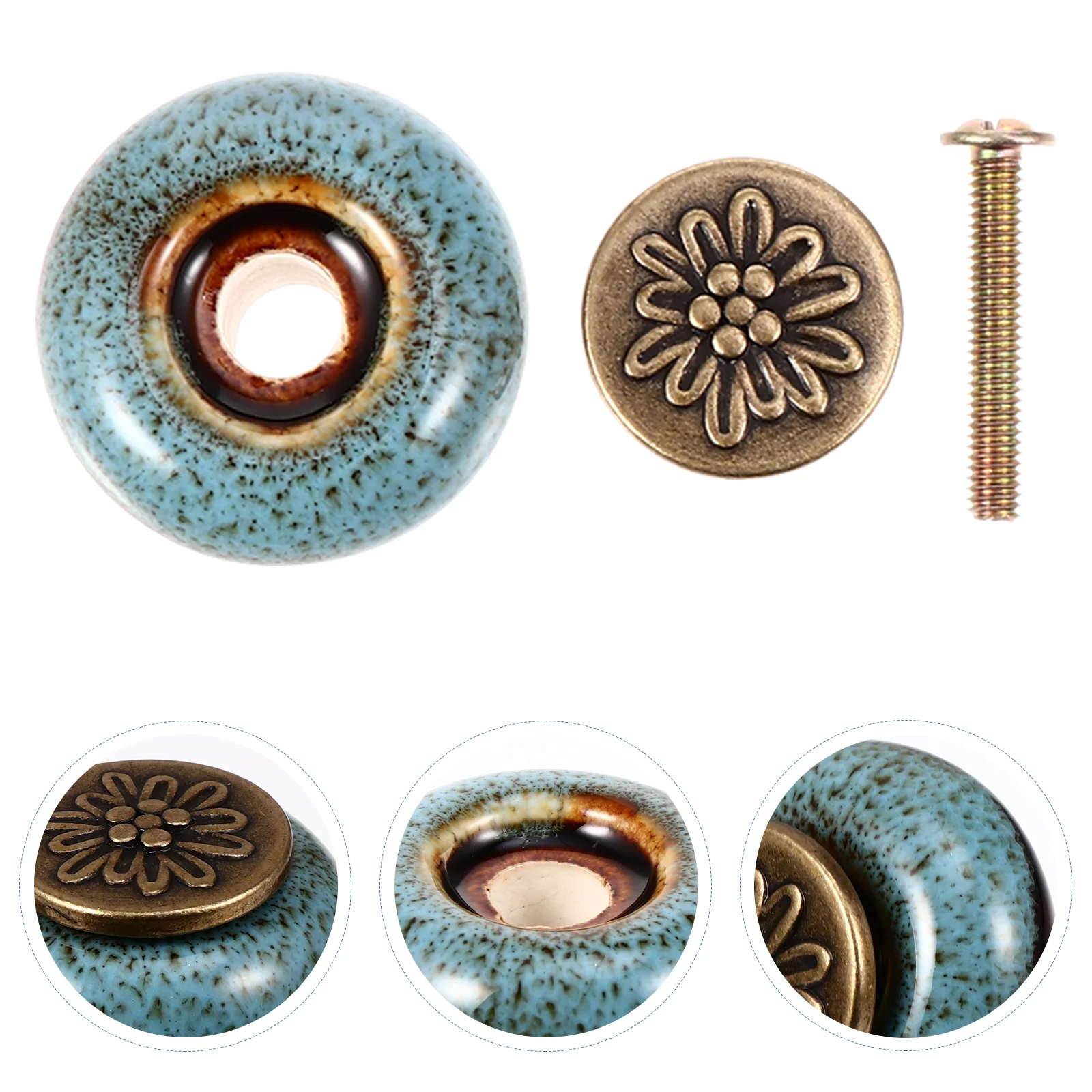 

Knobs Cabinet Drawer Handle Doorand Round Handles Knob Ceramic Wardrobe Single Holecreative Vintage Pullfurniture Cabinets