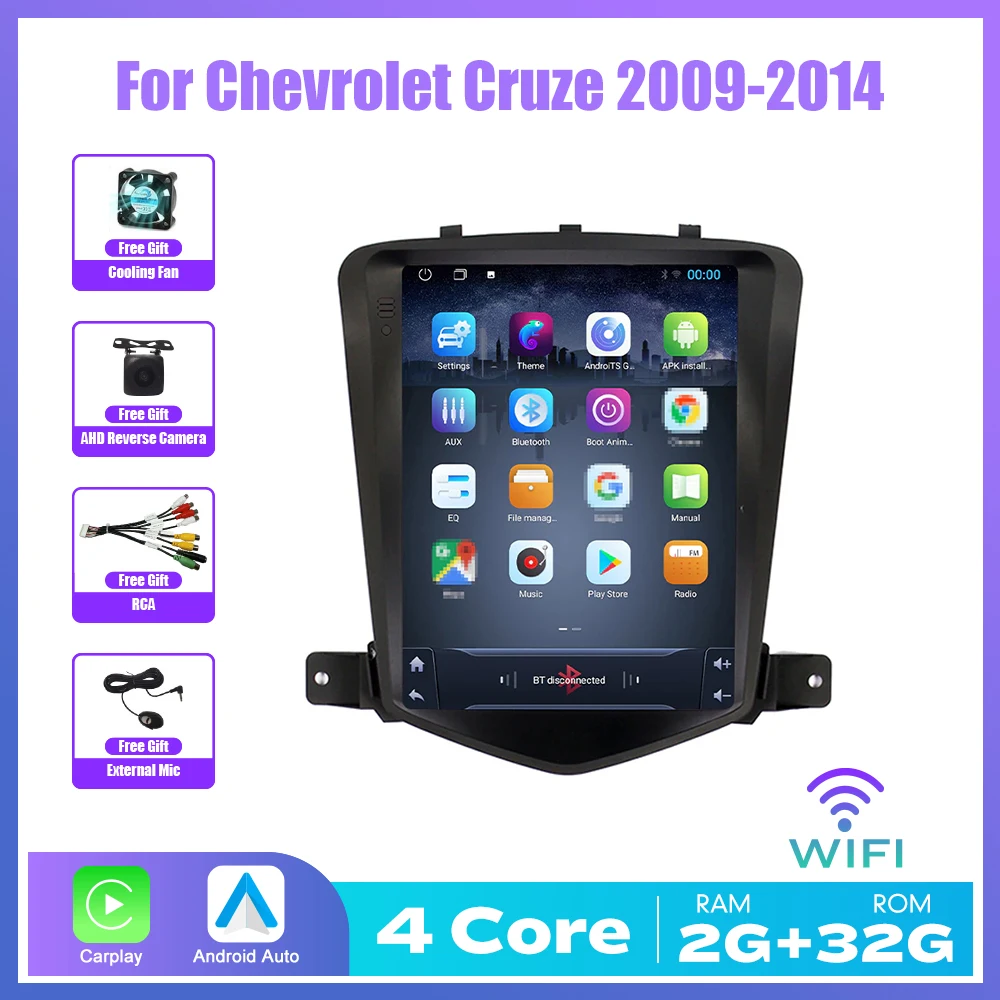 

Автомобильный радиоприемник Tesla Style 2 Din Android для Chevrolet Cruze 2009-2014 Стерео Carplay Автомобильный мультимедийный видеоплеер DVD GPS-навигация