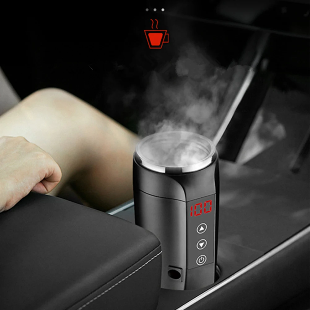

12V/24V 450mL Mini Hot Water Bottle Car Large Truck Universal Waterproof Heating Cup Stainless Steel Auto Thermos Cup