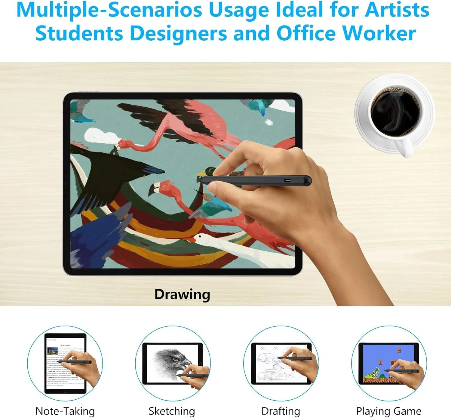 Стилус для планшетов Xiaomi POCO Pad 7 6S Pro, Mi Pad 7 6 5 Pro, Redmi Pad SE, а также для Android, Huawei, Samsung. (art.: 3920db89f556d) - 3920db89f556d