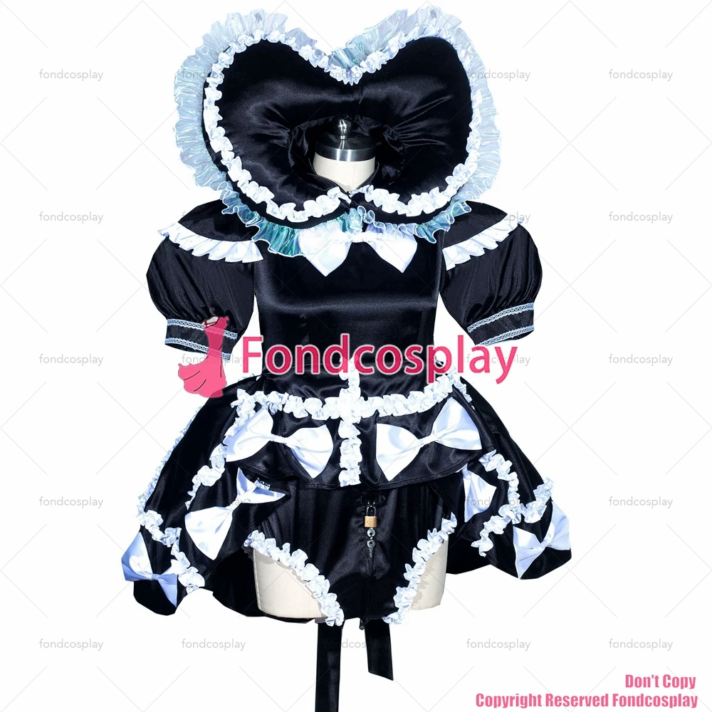 Женский атласный комбинезон черного цвета на застежке с перекрещивающимися