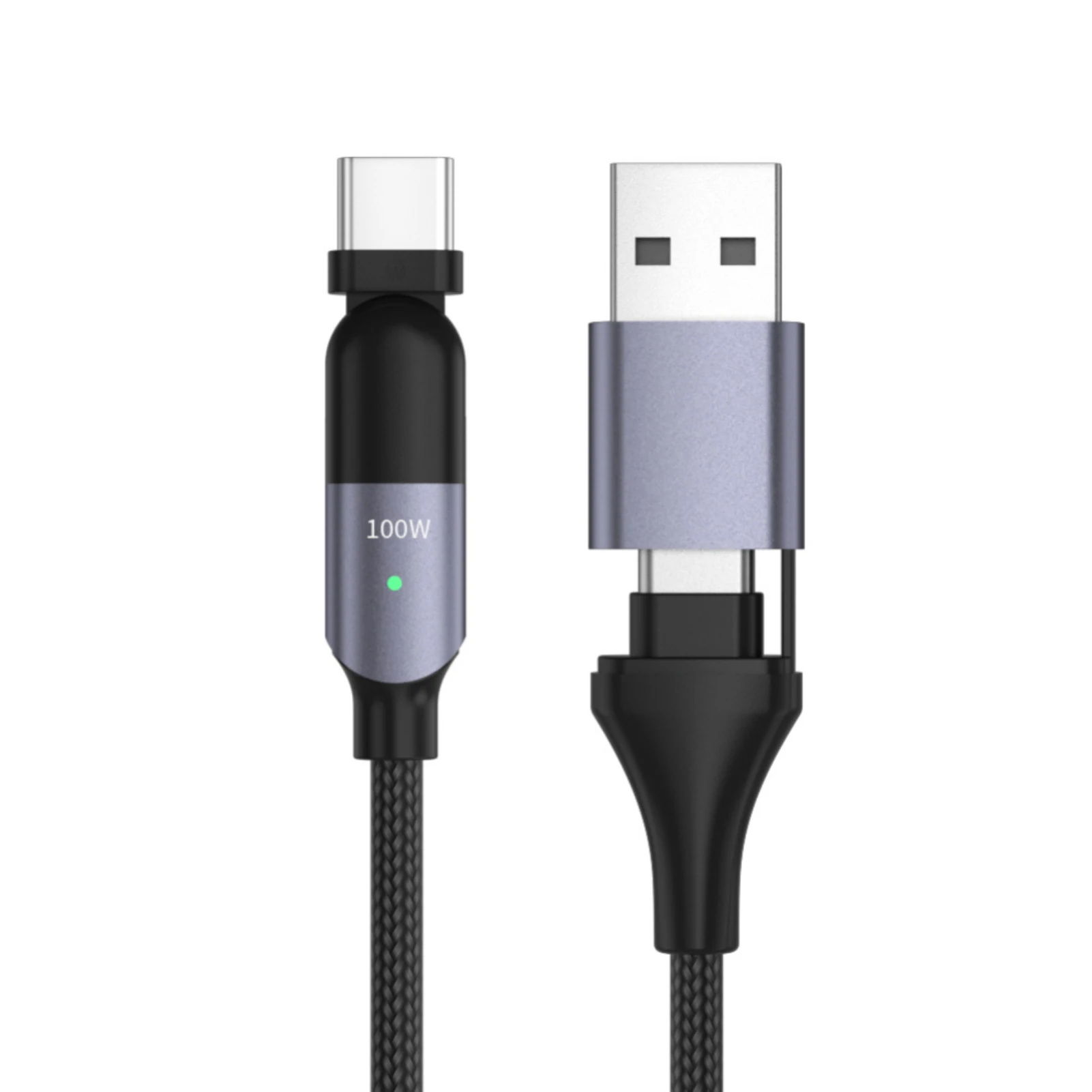 

Braided Charger Cable Aluminum Alloy Pd 60w Type-c To Usb Cable Rotating Data Cable 3a Fast Charging Cord Portable Usb Wire Cord