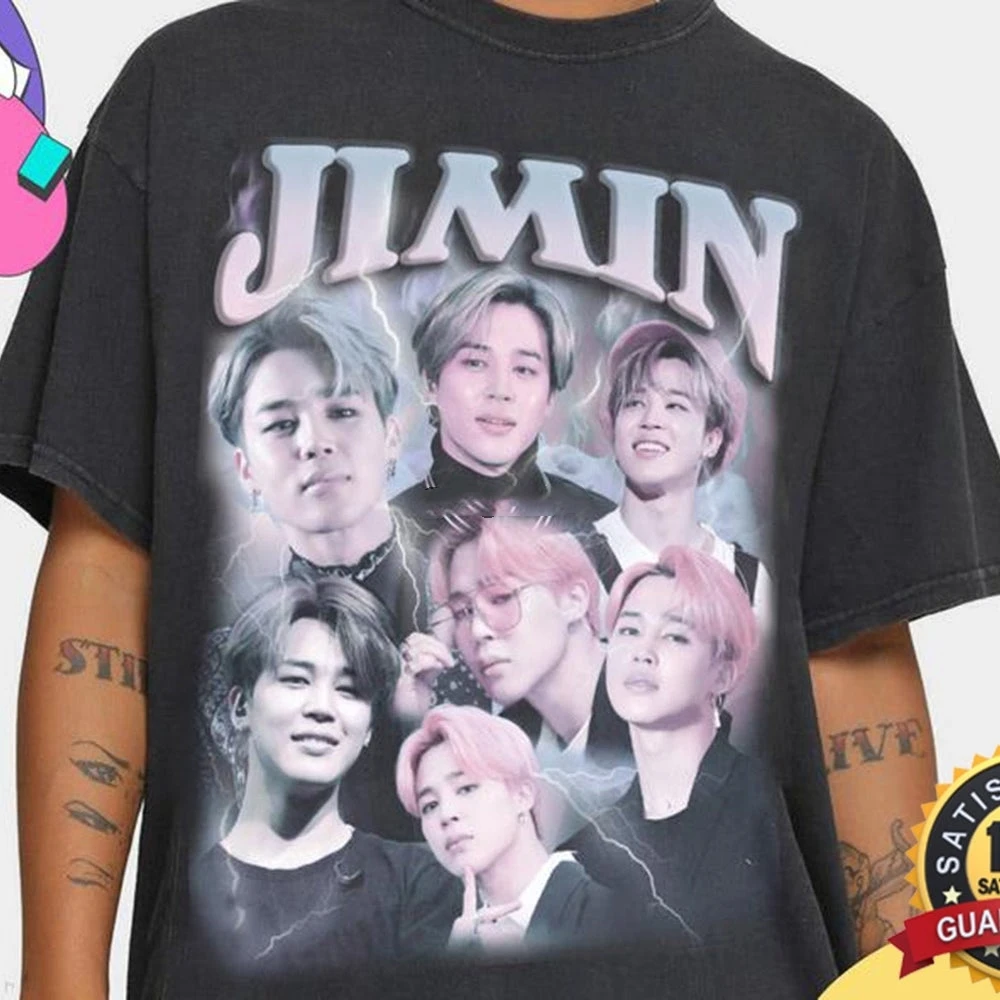

Винтажная рубашка Jimin, джимин, Мерч, Bangtan Boys, члены Группы Jungkook, Rap Monster Taehyung Jimin Suga J Hope V Be555