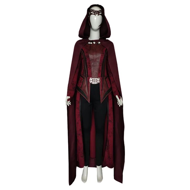 Superhero Wanda Cosplay Maximoff Costume da donna vestito con copricapo scarlatto Cosplay Outfit In Multiverse of Madness Witch Outfi