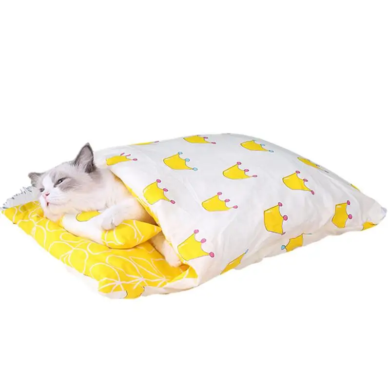 

Movable Dog Cat Bed Sleeping Bag Sofas Mat Winter Warm Cat House Small Pet Bed Puppy Kennel Nest Cushion Pet Product Accessories