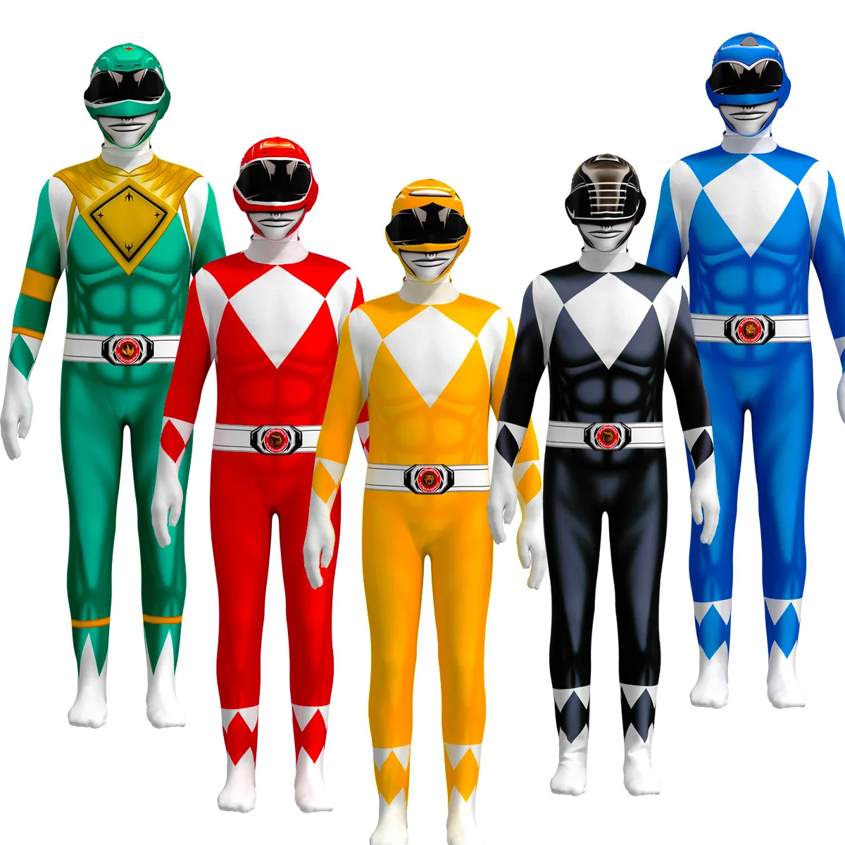 Adult Kids Power Samurai Sentai Shinkenger Rangers Costume Superhero Cosplay Halloween Birthday Party Zentai Suit Jumpsuit