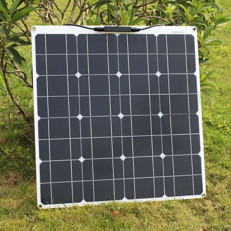 

2023NEW 50w 100w panel solar 12v flexible diy monocrystalline PV module solar panels for home rv camper outdoor