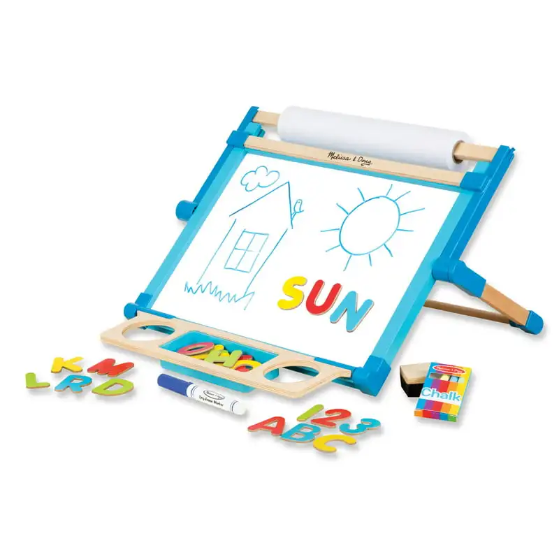 

Tabletop Art Easel - Dry-Erase Board and Chalkboard