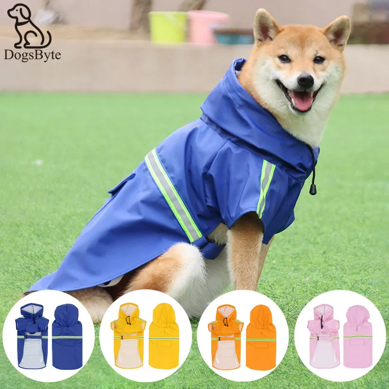 

2022 New Dog Raincoat PU Rainproof Windproof Reflective Strips Outdoor 8 Sizes