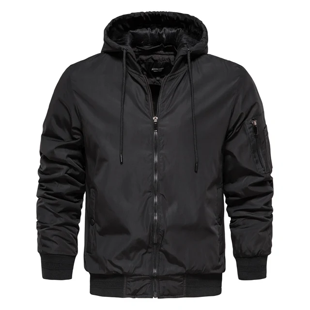 Men's Jacket Removable Hooded Casual Multi Pocket Zipper Jacket Men's Autumn/Winter 2022 Warm Jacket