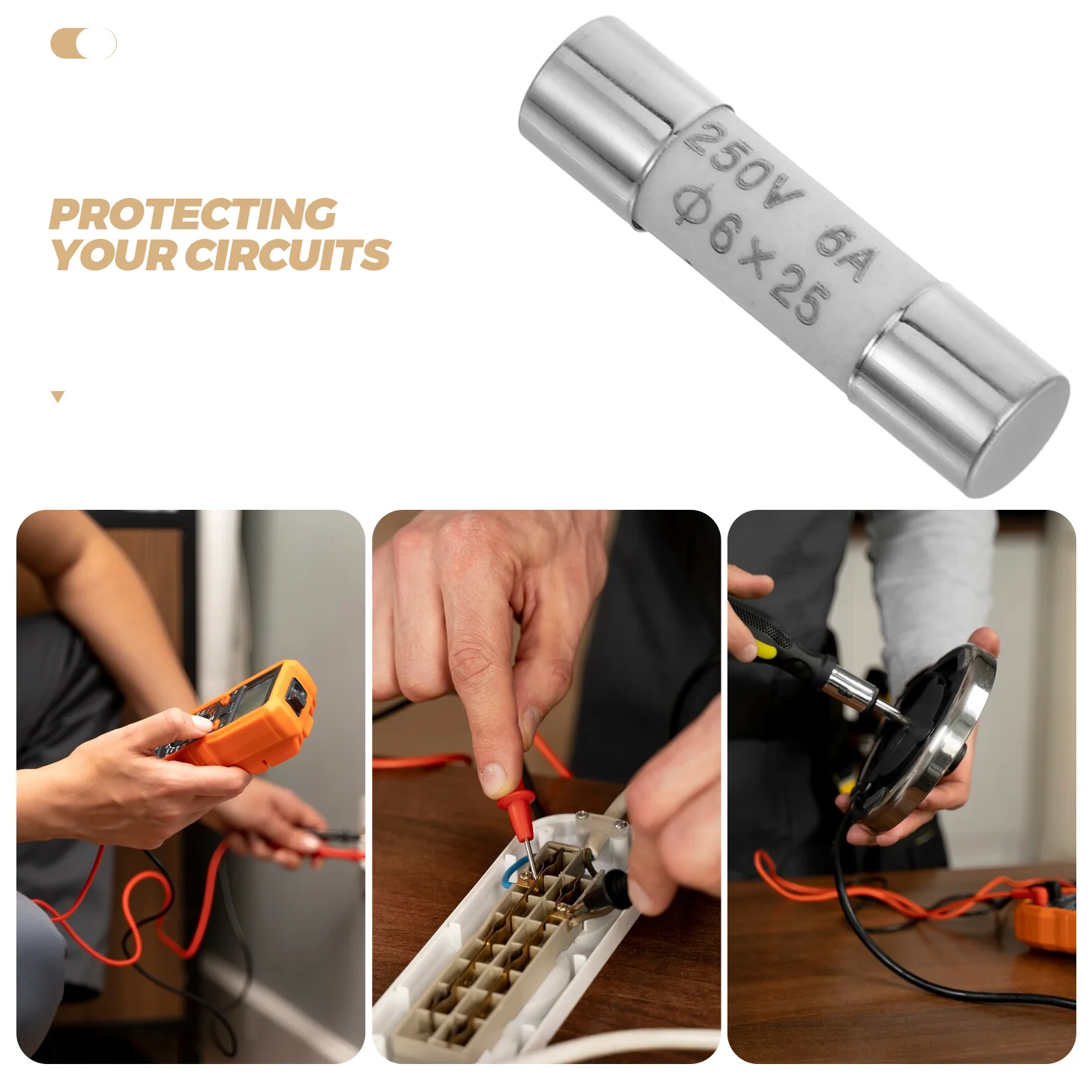 10 шт. цифровой предохранитель мультиметра 6 А 500 В для четкого макс. номера 6а