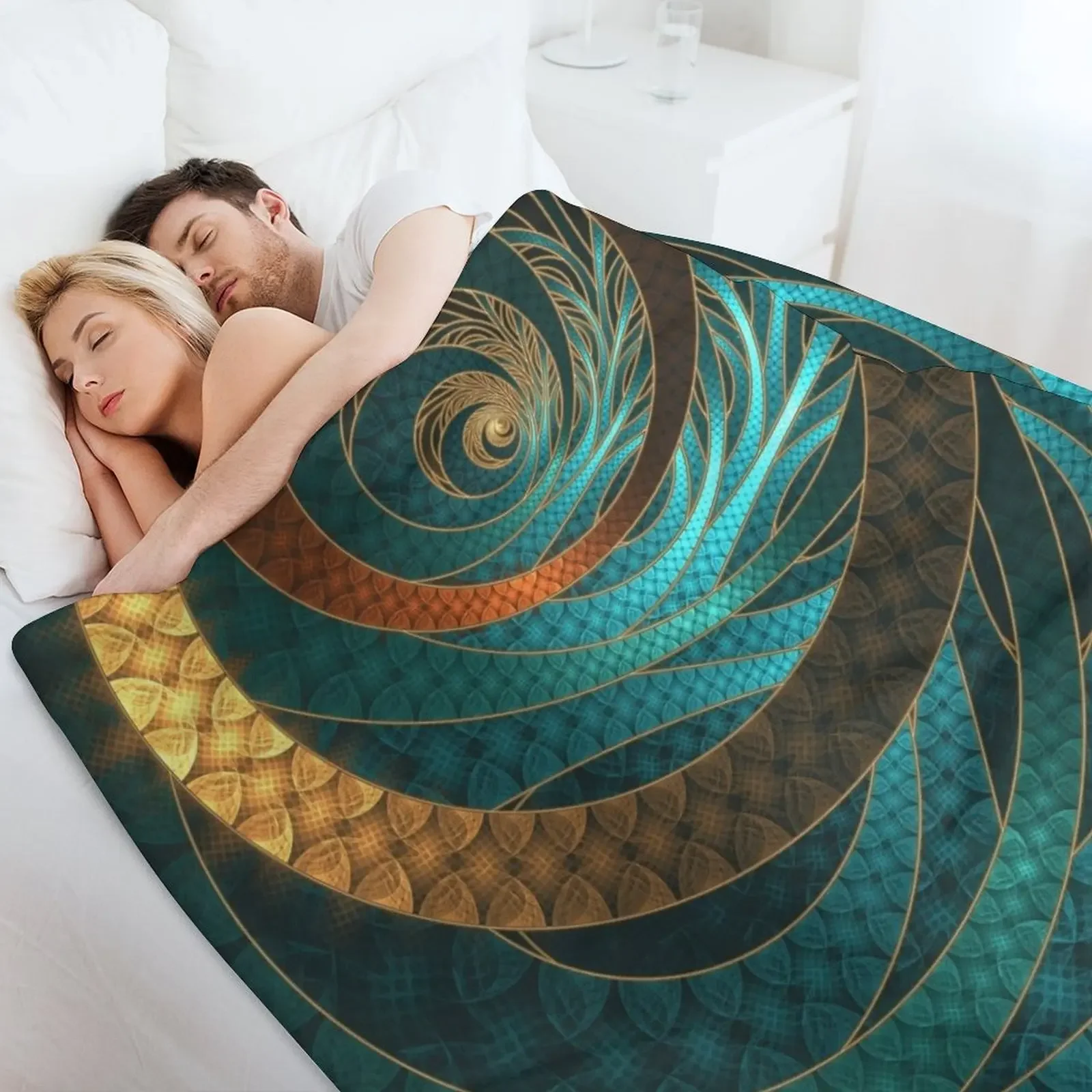 Красивые проволочные кожаные бирюзовые фрактальные браслеты одеяло мягкие