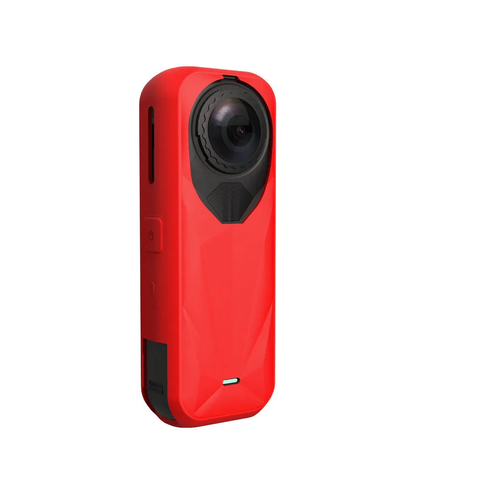 Фото Силиконовый защитный чехол для спортивной камеры Insta360 X5 и крышка объектива, аксессуары для защиты от царапин, черный, синий, красный №4