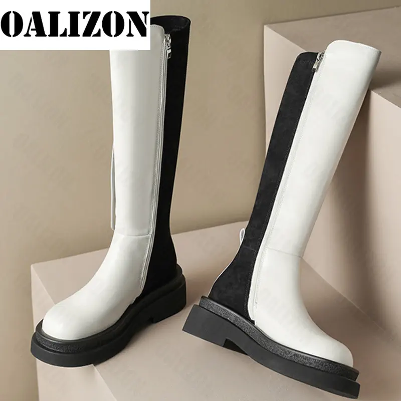 

Женские сапоги Челси до колена, новинка зимы 2022, дизайнерские высокие сапоги на плоской подошве, обувь на массивной платформе, повседневные ...