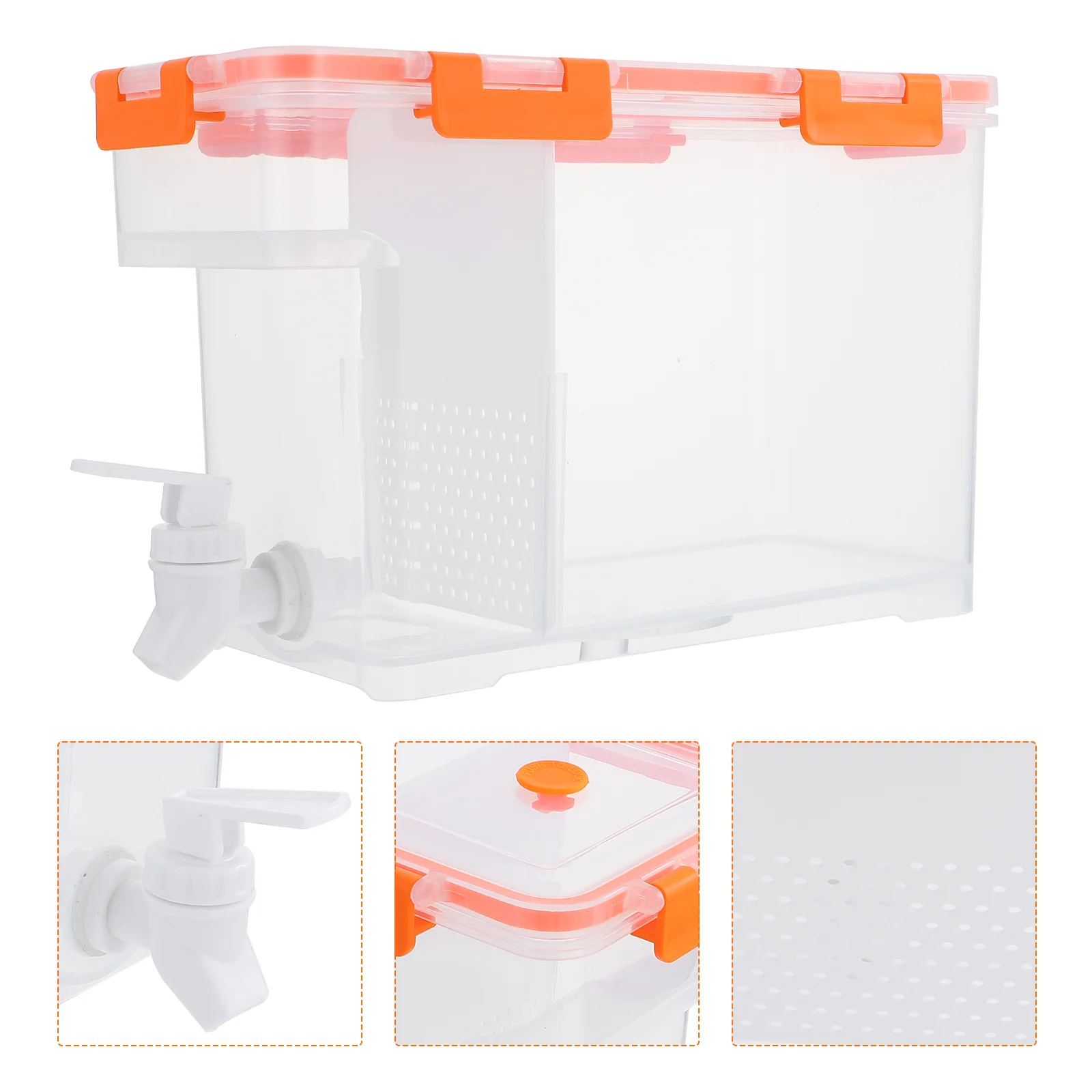

Dispenser Water Pitcher Beverage Fridge Drinkjugfilter Iced Kettletea Party Spigot Orange Für Drinking White Tap Lid Drinks