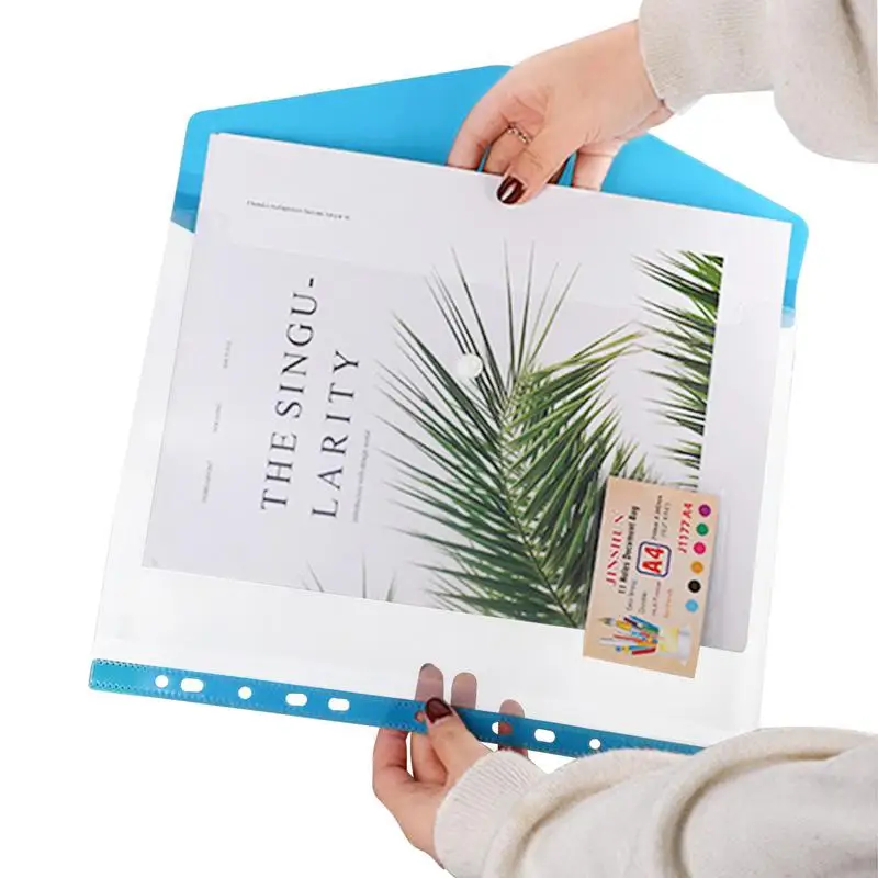 

11 Holes Expandable Binder Folders Expandable Binder Pocket A4 Clear Envelopes Color Transparent 11-Hole Loose-Leaf Bag