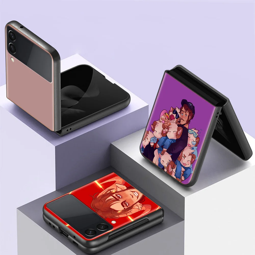 Jschlatt чехол для телефона с овчиной для Fundas Samsung Galaxy Z Flip 5 5G Flip 3 Back Hard Capa для Z Flip 5 4 5G Coque TPU PC Shell Cover