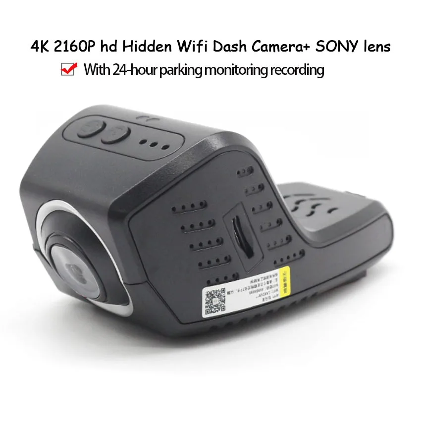 Car DVR Wifi Video Recorder Dash Cam Camera Night Vision,Control Phone APP, 24-Hour Parking Monitoring,170°FOV,DashCam,UHD 2160P
