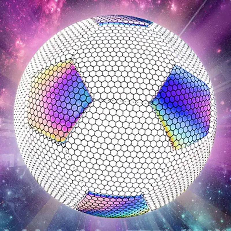 

Glow In The Dark Football Luminous Footballs Holographics Glowing Soccer Ball Outdoor Toys Size 4 Size 5 Glowing Sport Supplies