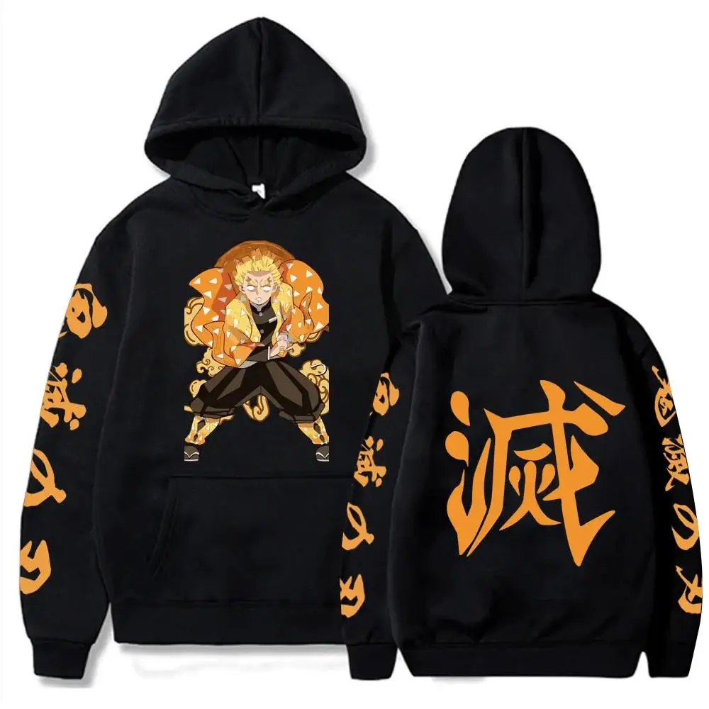 Аниме Demon Slayer Kimetsu No Yaiba Agatsuma Zenitsu Толстовка С Капюшоном Длинными Рукавами Для