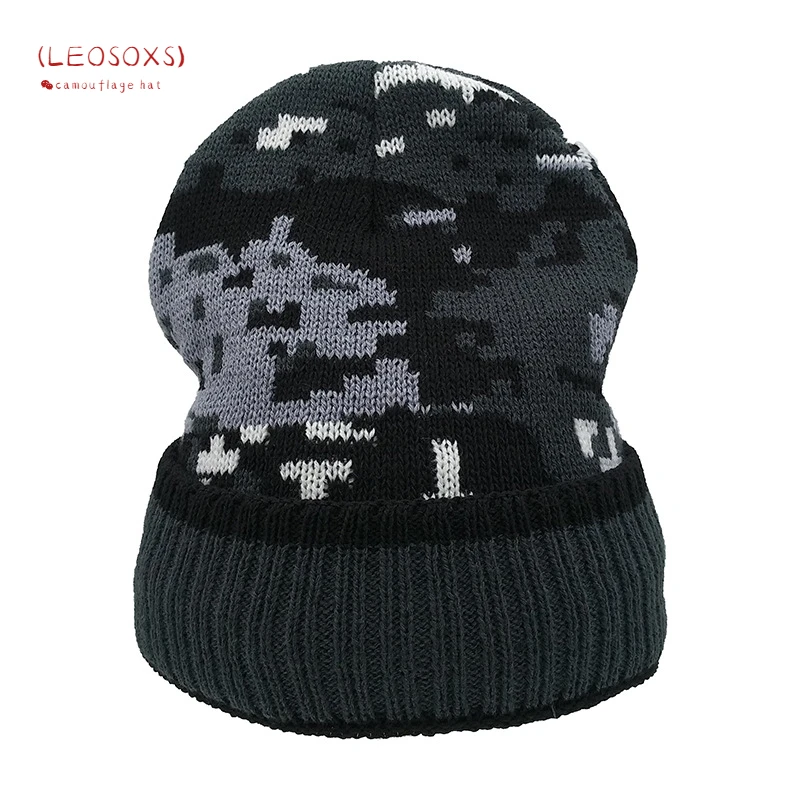 

Thicken Fleece Lining Army Camouflage Hat For Men Hunting Winter Hat Warm Beanies Winter Climbing Fishing Knit Camo Ski Hats