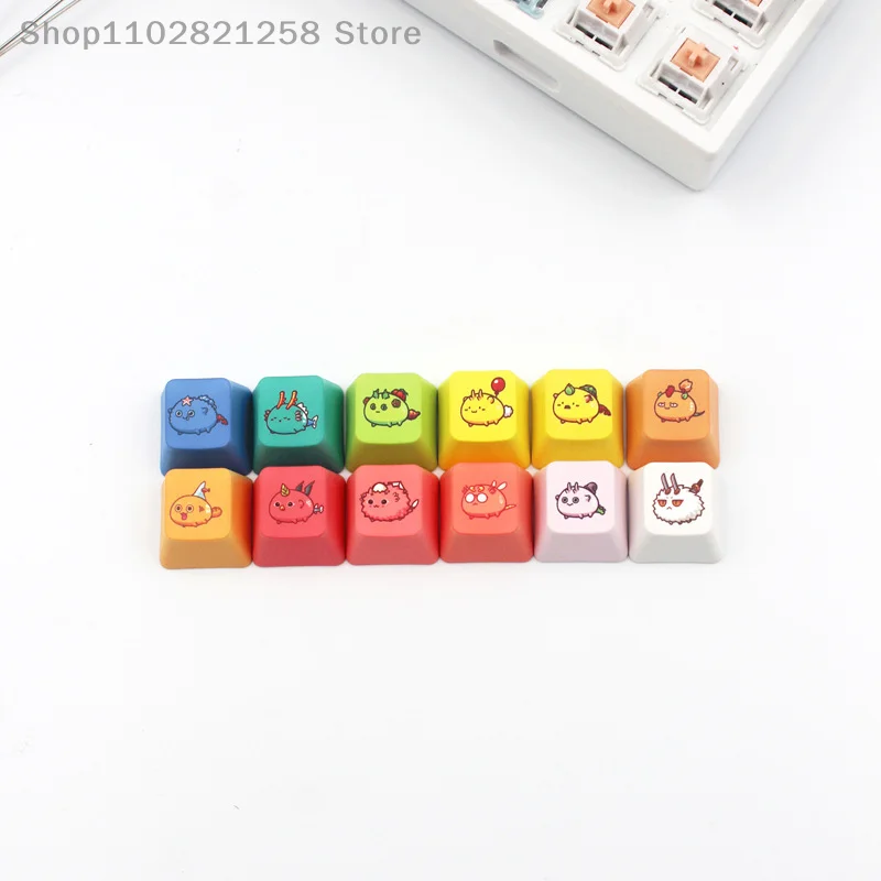 12-цветные колпачки для клавиш с милым маленьким монстром игровые механические