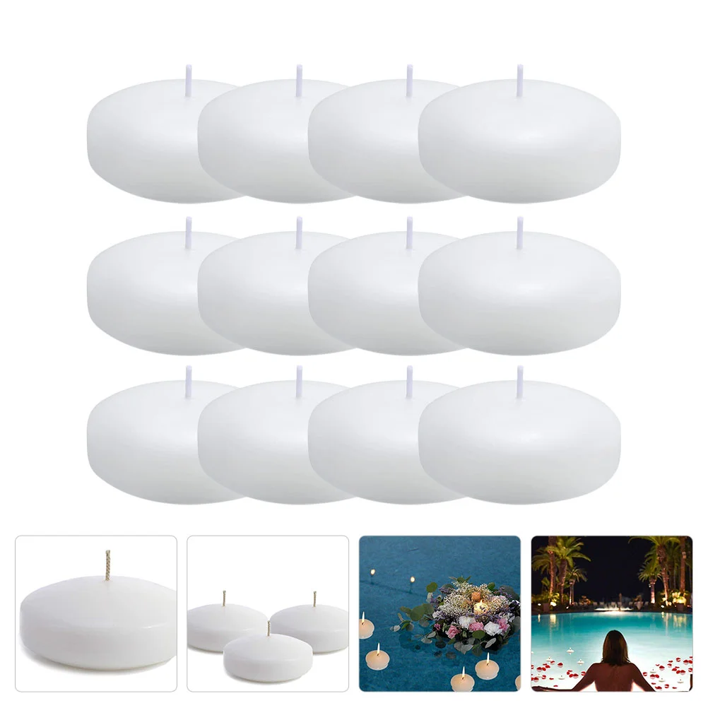 

Floating Water Pooldiscs White Wedding Tea Mini Receptions Funfloats Burning Round Tealights Disc Wax Unscented Accessories Bath