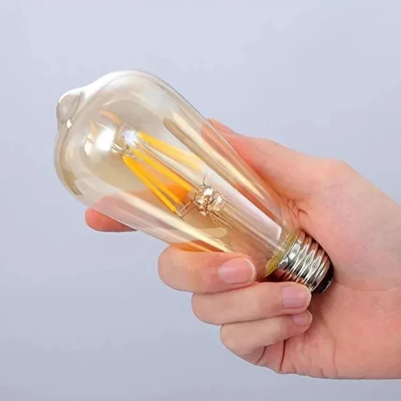 Фото 3 шт. E27 светодиодный ST64 с регулируемой яркостью 4 Вт 6 Вт Edison Retro винтажная нить накаливания 110 В-240 В теплый белый 2700 К 4500 К 6500 К COB светодиодная лампа №5
