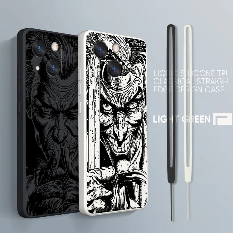 

Batman Classic Villain Joker Phone Case For Apple iPhone 14 13 12 mini 11 Pro Max 8 7 Plus XR XS X Liquid Rope Funda Cover