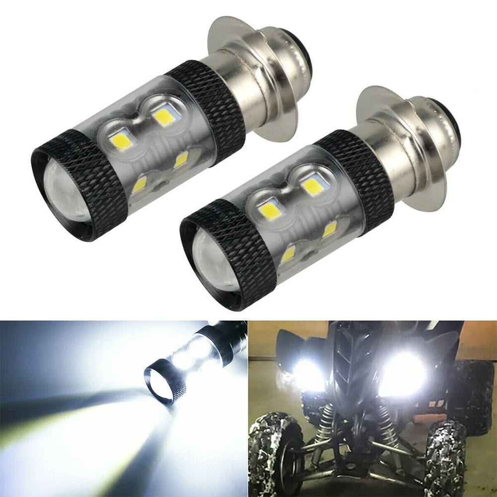 

2Pcs H6/P15D LED Motorcycle Headlight light led Bulb Super Bright for Yamaha YFZ450R Rhino 700 Raptor YFM660 TRX headlights