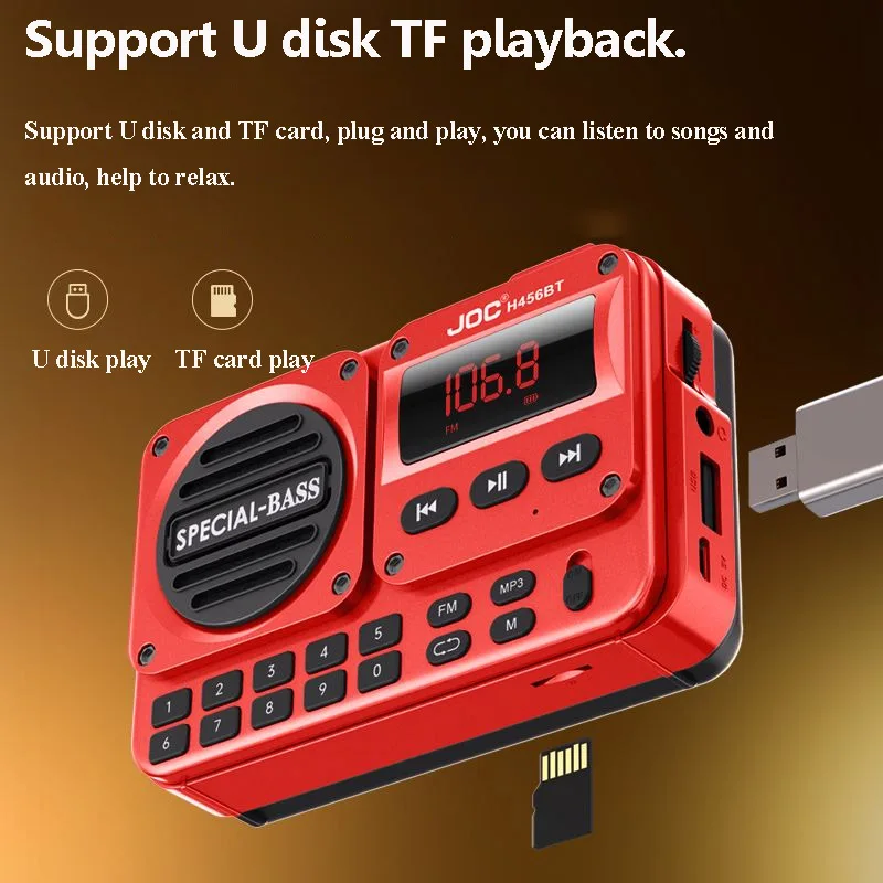 Мини-портативный FM-радио HD-экран Радиоприемник Беспроводной бас-динамик Bluetooth Музыкальная шкатулка с TF-картой U-диском 3,5 мм Гарнитура Jac (art.: 3920ca35ec793) - 3920ca35ec793