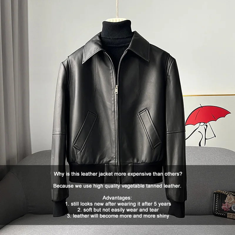 Lady Leather Jackets Solid Vegetable Tanned Genuine Sheepskin Coats Motorcycle Streetwear 2022 New CL4011