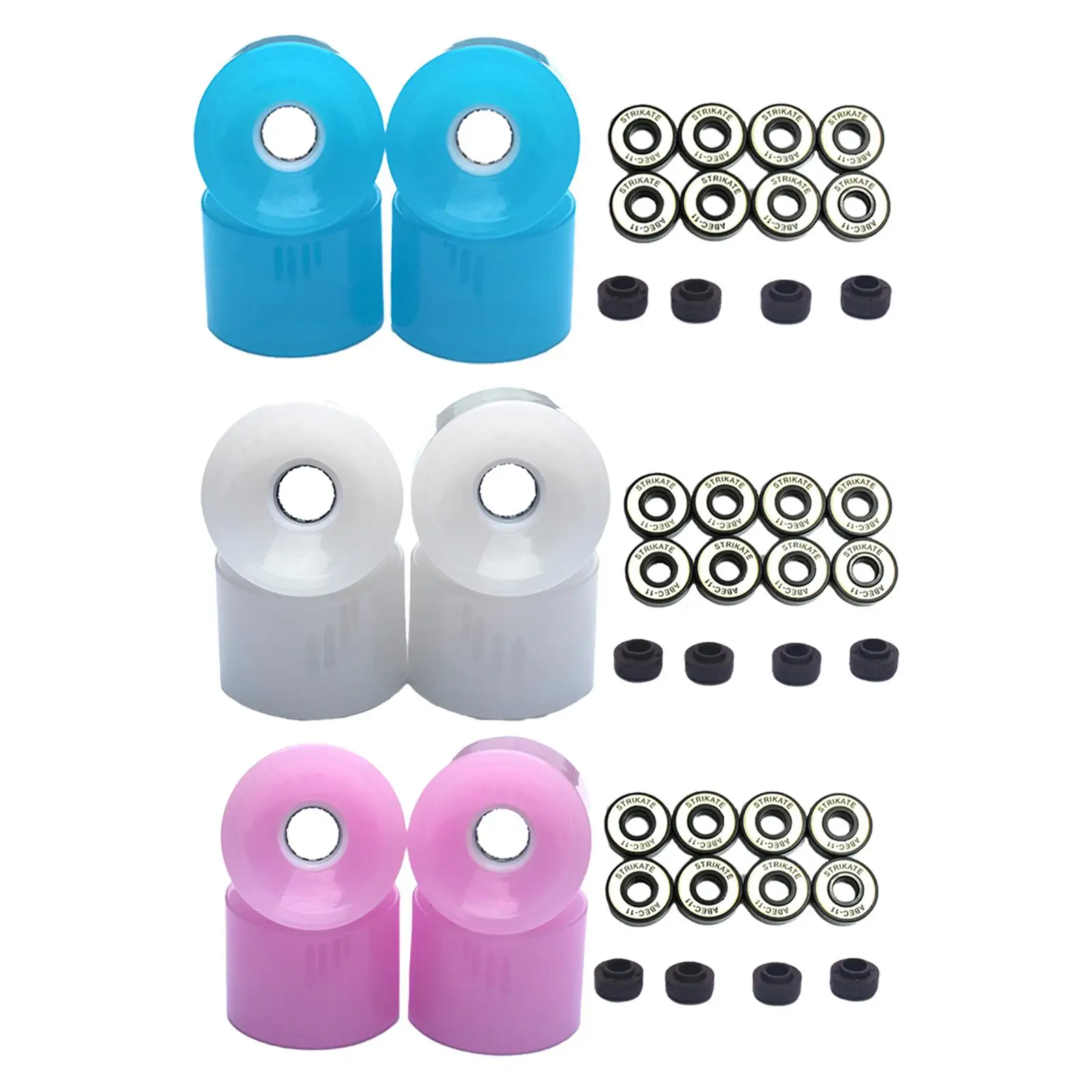 

Skateboard Wheels Bearings and Spacers Shock Absorption PU of 4