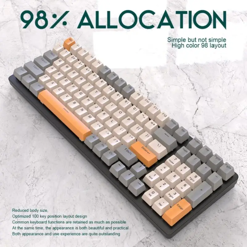 

Клавиатура Механическая игровая, проводная, 100 клавиши, RGB подсветильник ка