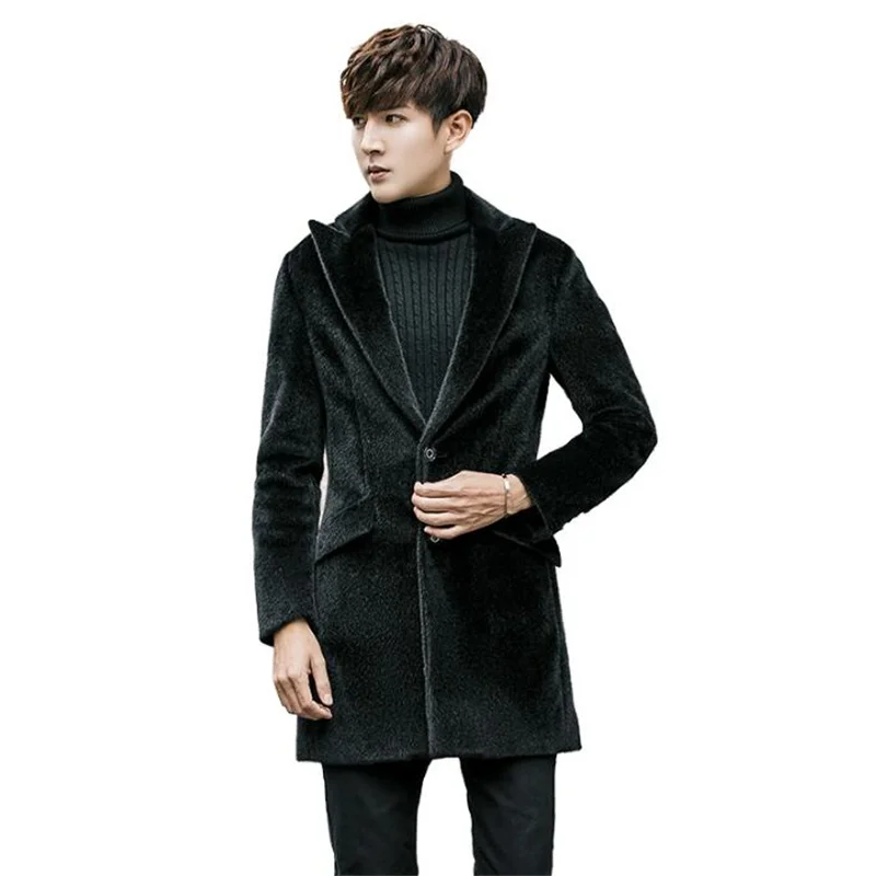 Autumn faux mink leather jacket mens suit collar clothes winter thicken warm fur leather coat men slim jackets jaqueta de couro