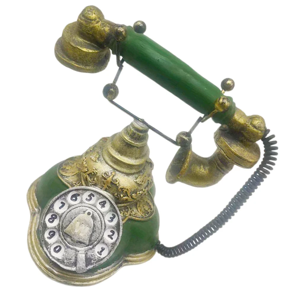 

Home Accents Decor Antique Phone Desk Vintage Shades Rotary Model Retro Toy Resin House Telephone