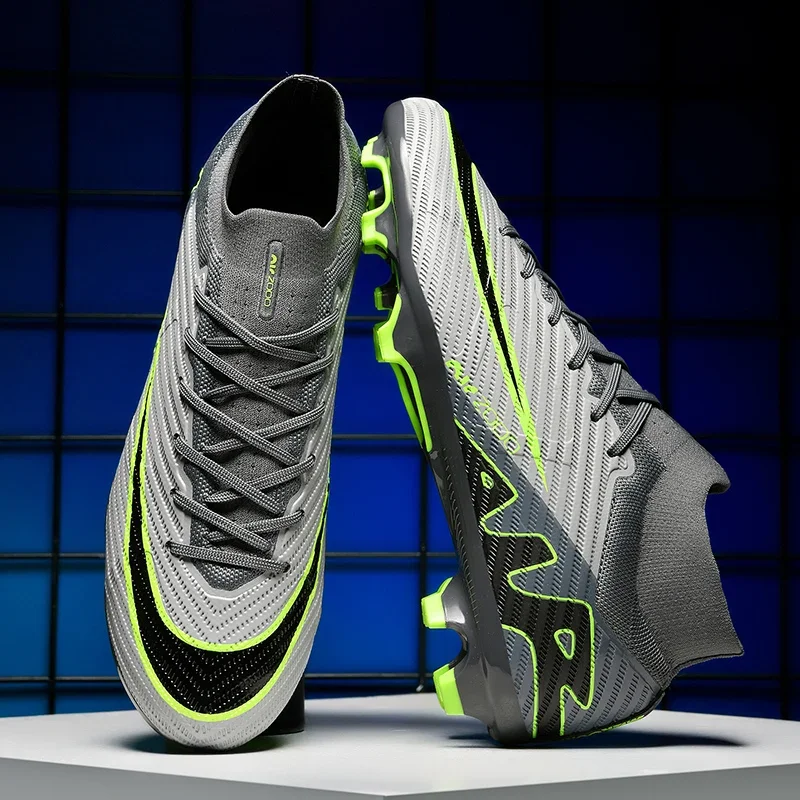 2024 Men's Soccer Shoes Large Size Ultralight Football Boots Boys Sneakers Non-Slip AG/TF Cleats Ankle Unisex