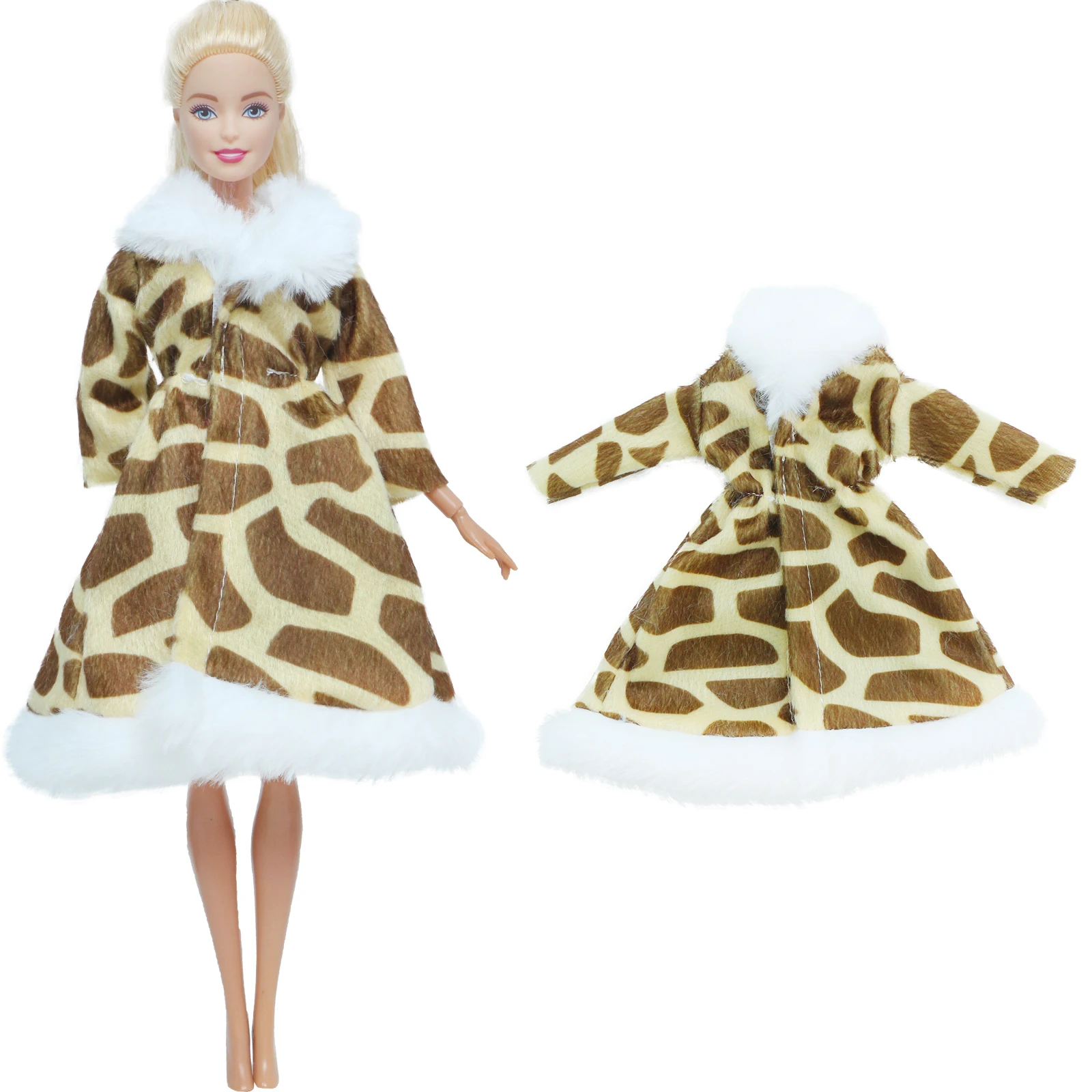 1 комплект ручной работы Кукольное платье с длинным рукавом мягкая меховая