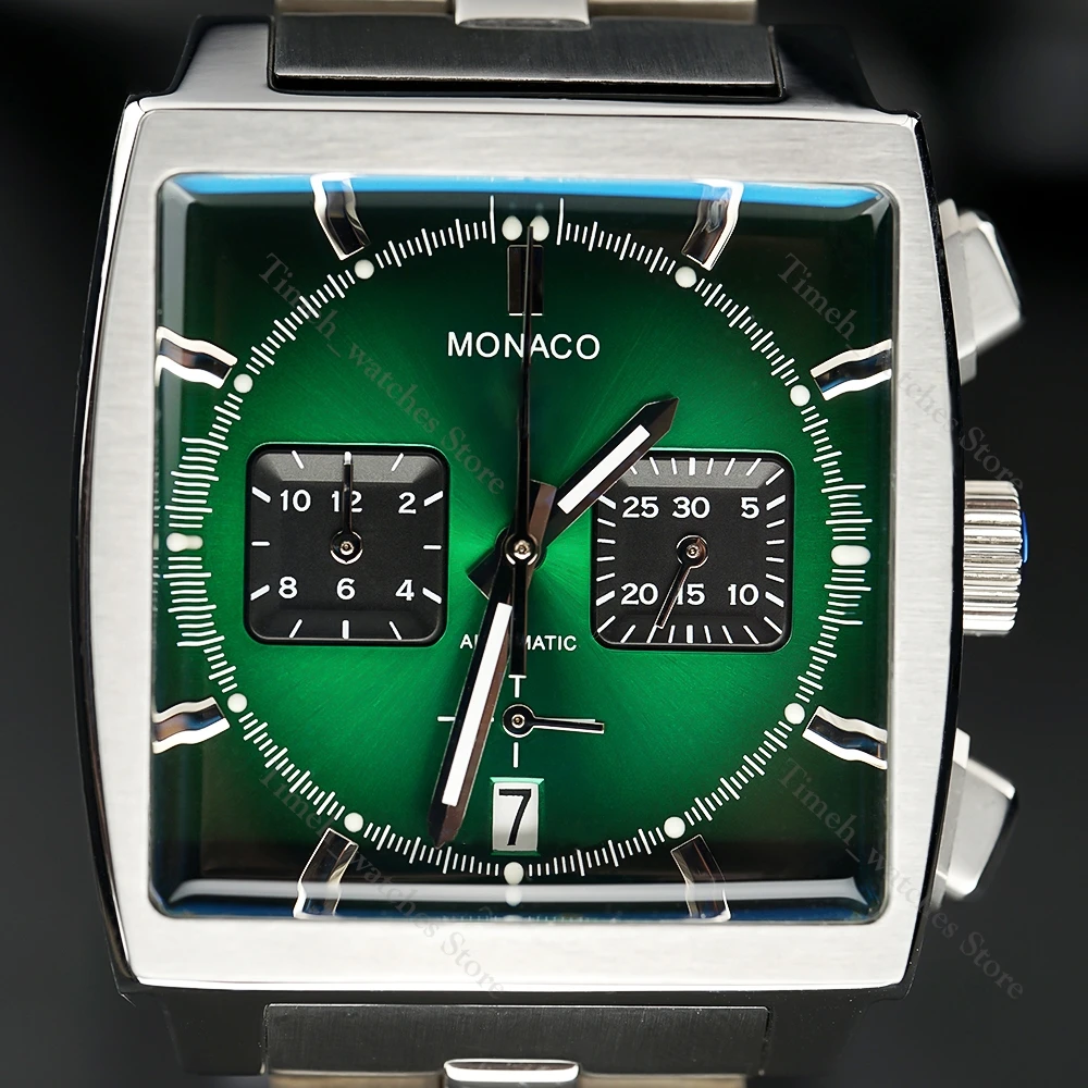 

New Grand Prix De Historique Limited Edition Red Dial Men's Luxury Watch Sport Chronograph Quartz Black Leather Strap