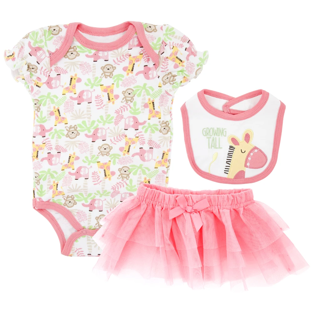 

Honeyzone Bebe Recem Nascido Junge Детские комплекты одежда для девочек Летняя с мультяшным принтом животных от 0 до 6 месяцев Повседневная хлопковая одежд...